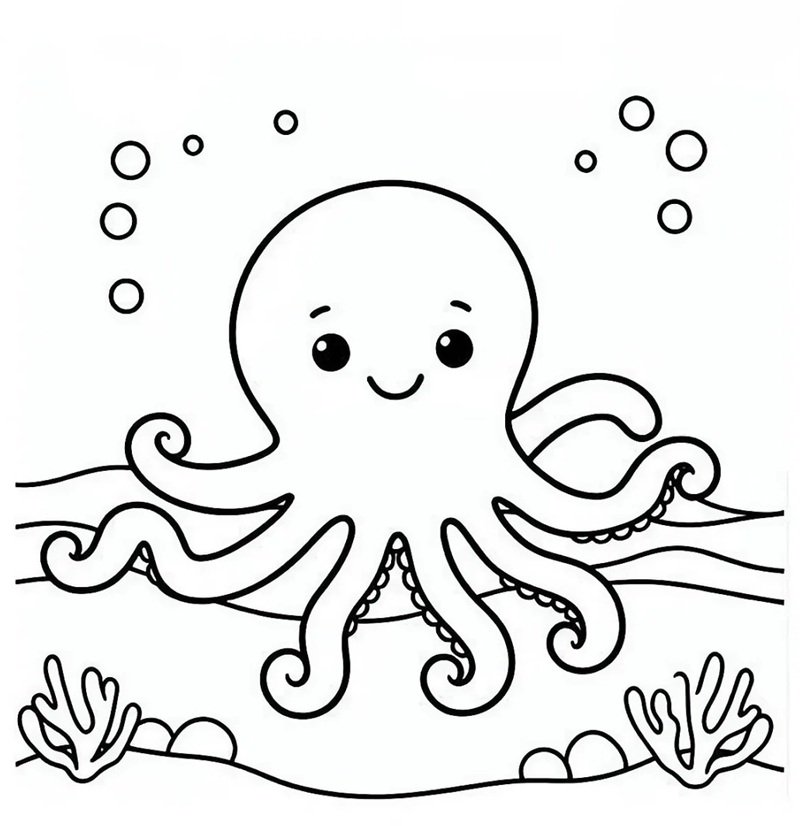 tô màu con bạch tuộc 2