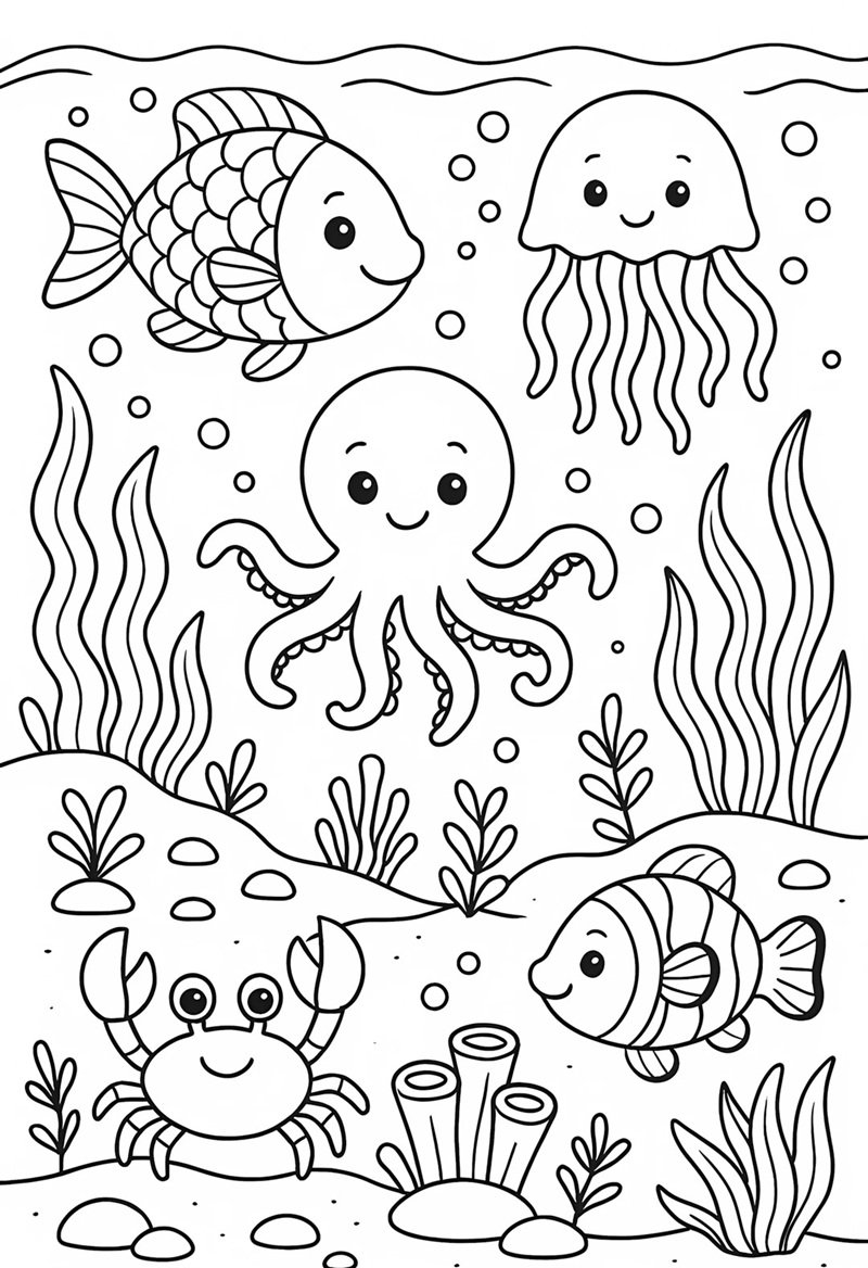 tô màu con bạch tuộc 28