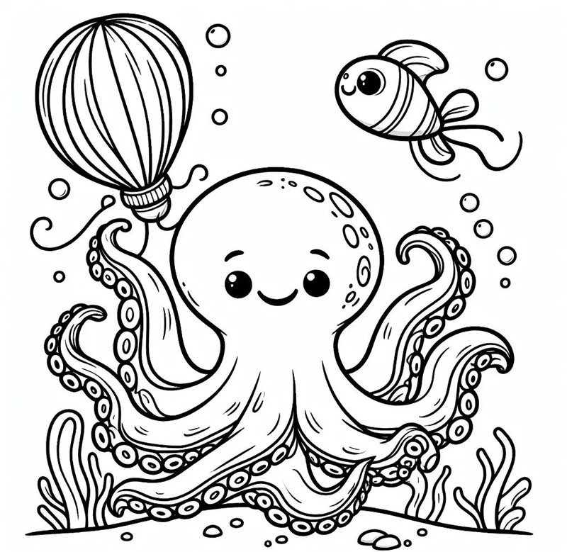 tô màu con bạch tuộc 30