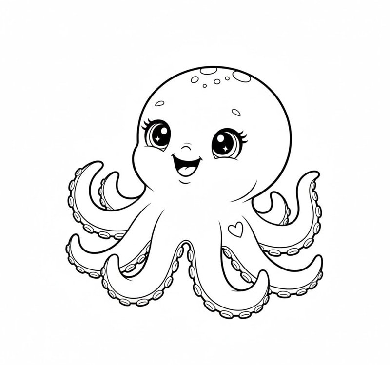 tô màu con bạch tuộc 6