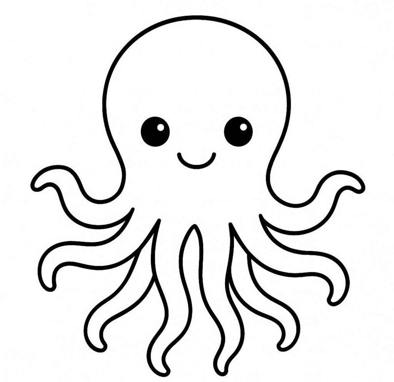 tô màu con bạch tuộc 8