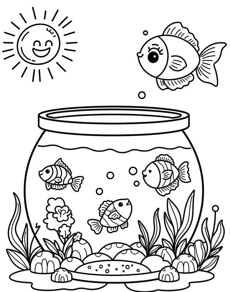 tô màu con cá vàng 21