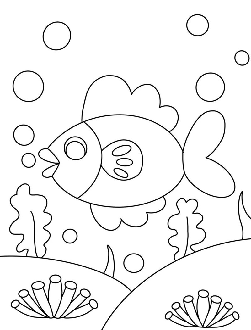 tô màu con cá vàng 32