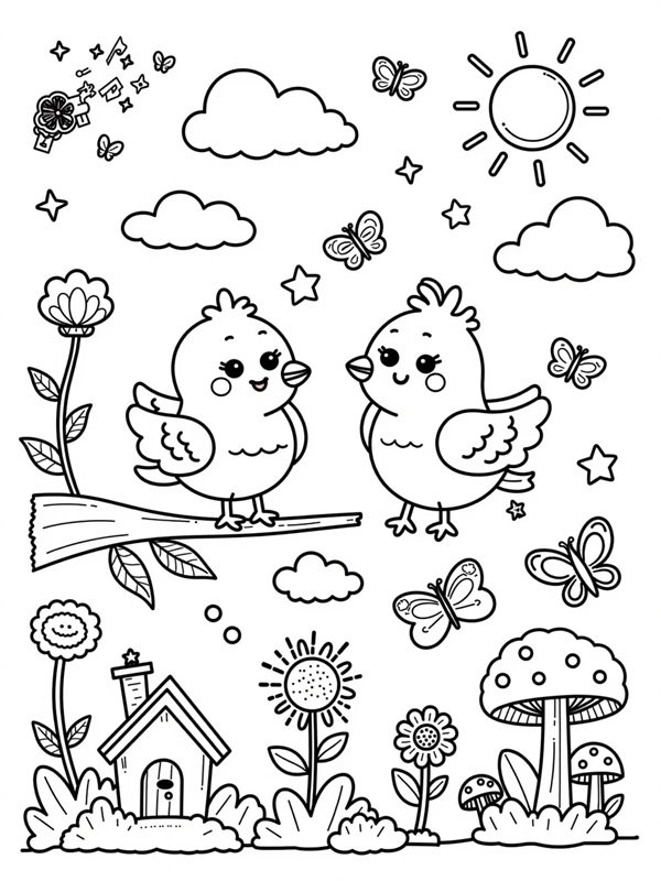 tô màu con chim 22