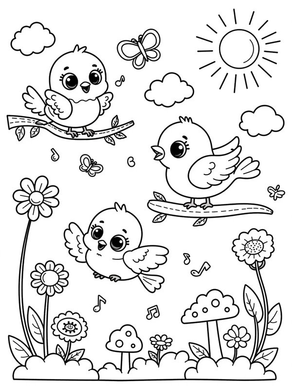 tô màu con chim 24