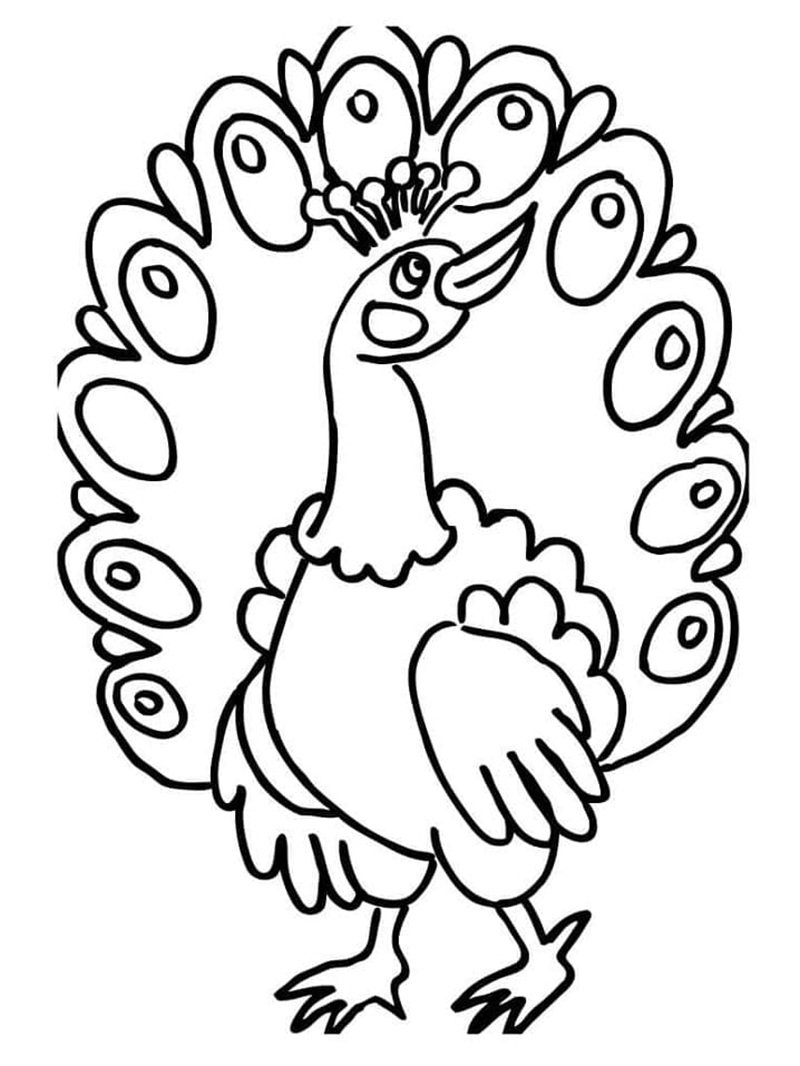 tô màu con công 1