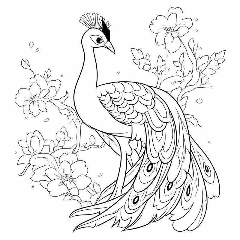 tô màu con công 31