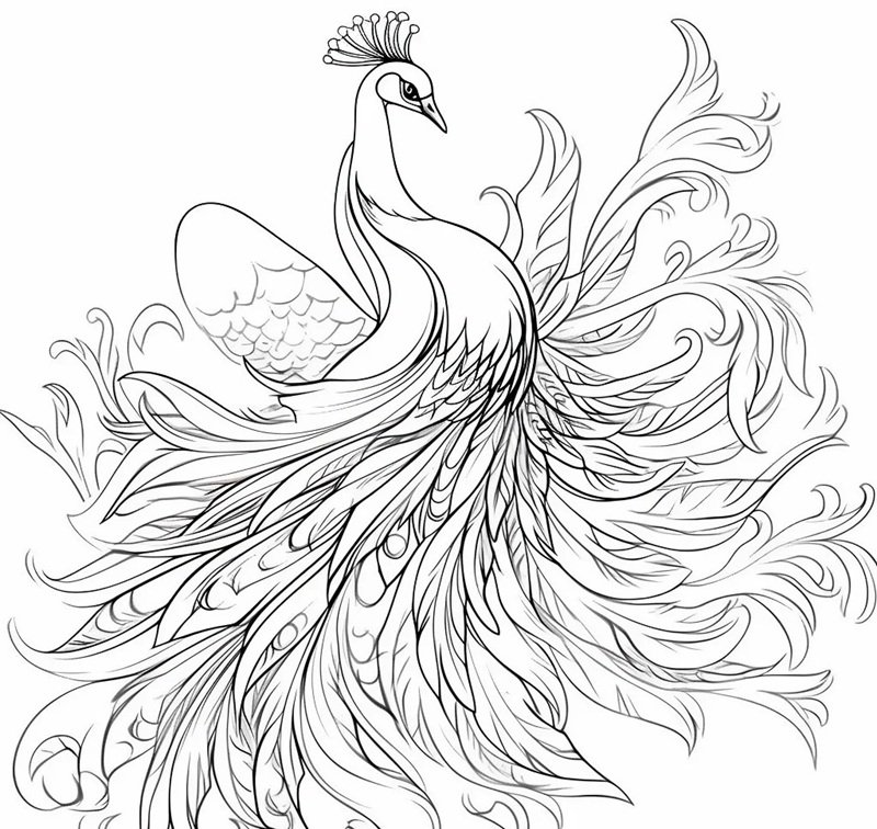 tô màu con công 32