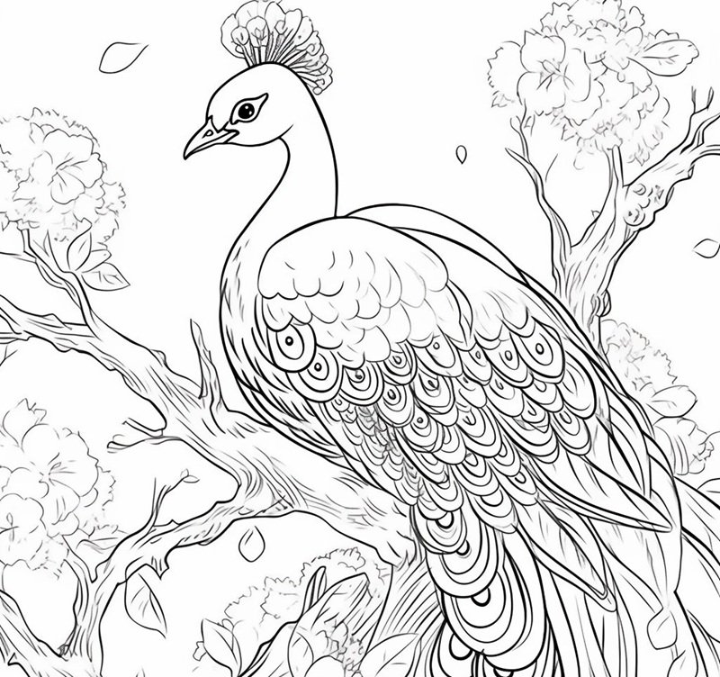 tô màu con công 33