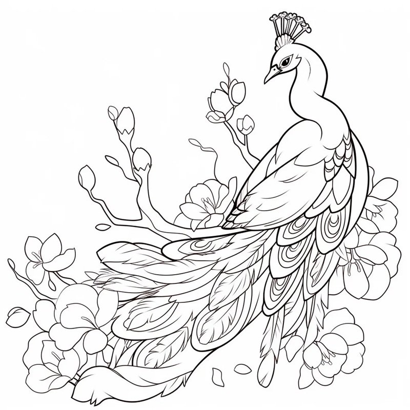 tô màu con công 34