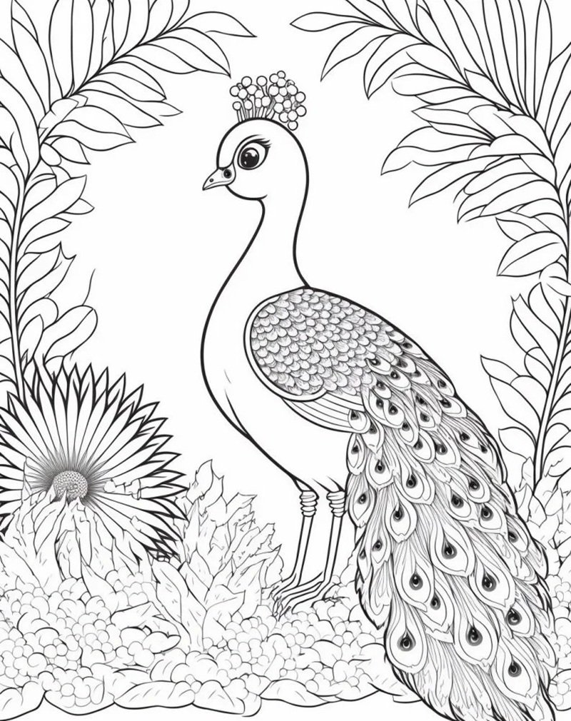 tô màu con công 35