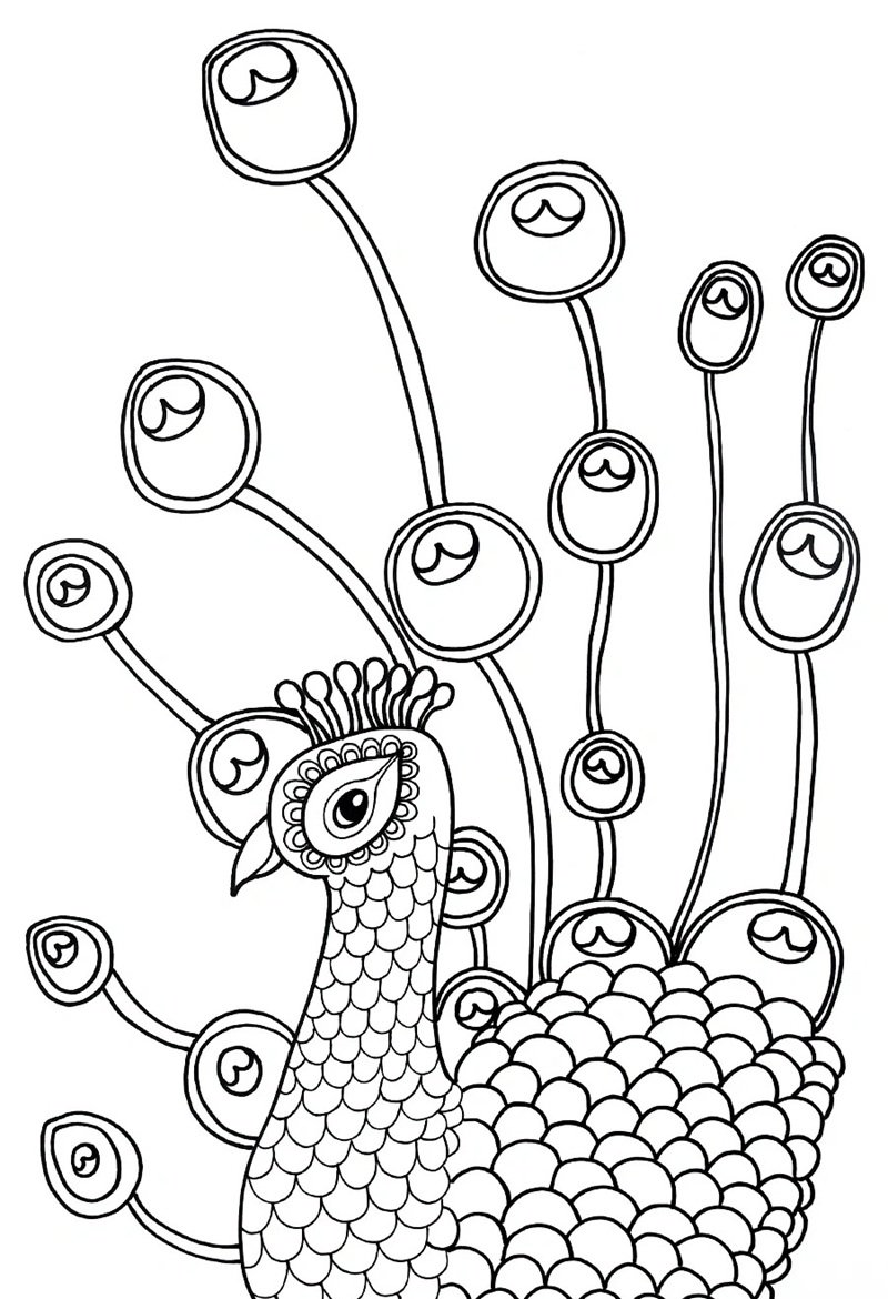 tô màu con công 38