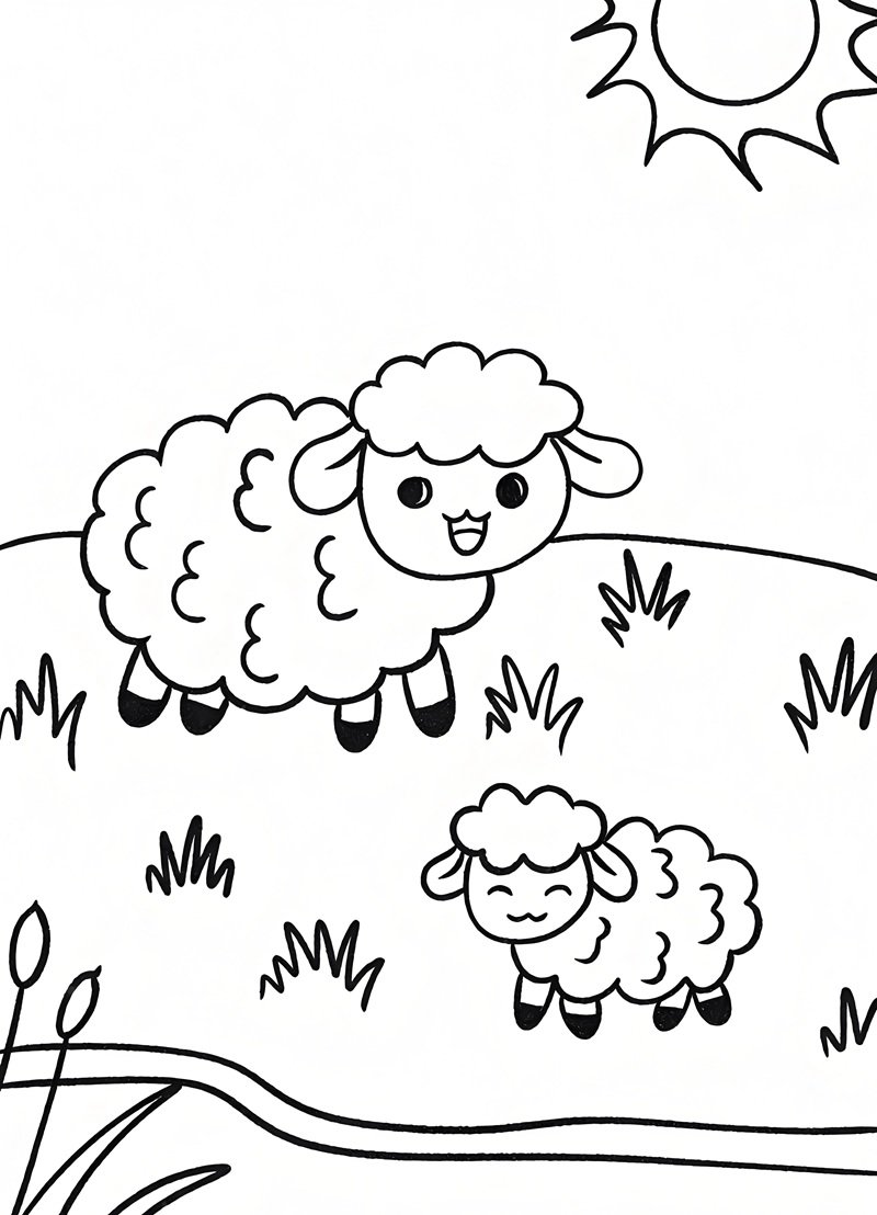 tô màu con cừu 11