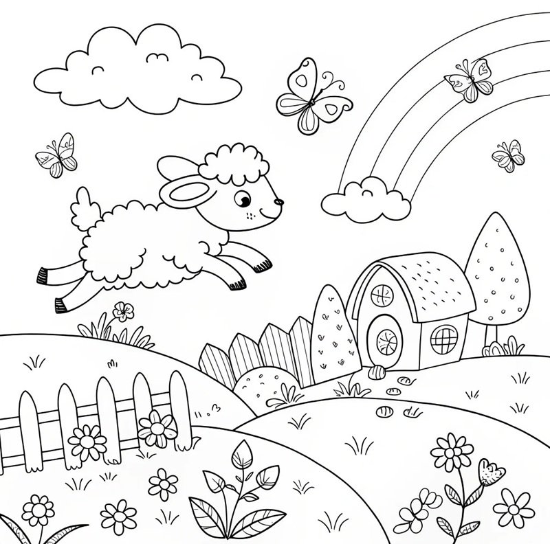 tô màu con cừu 30