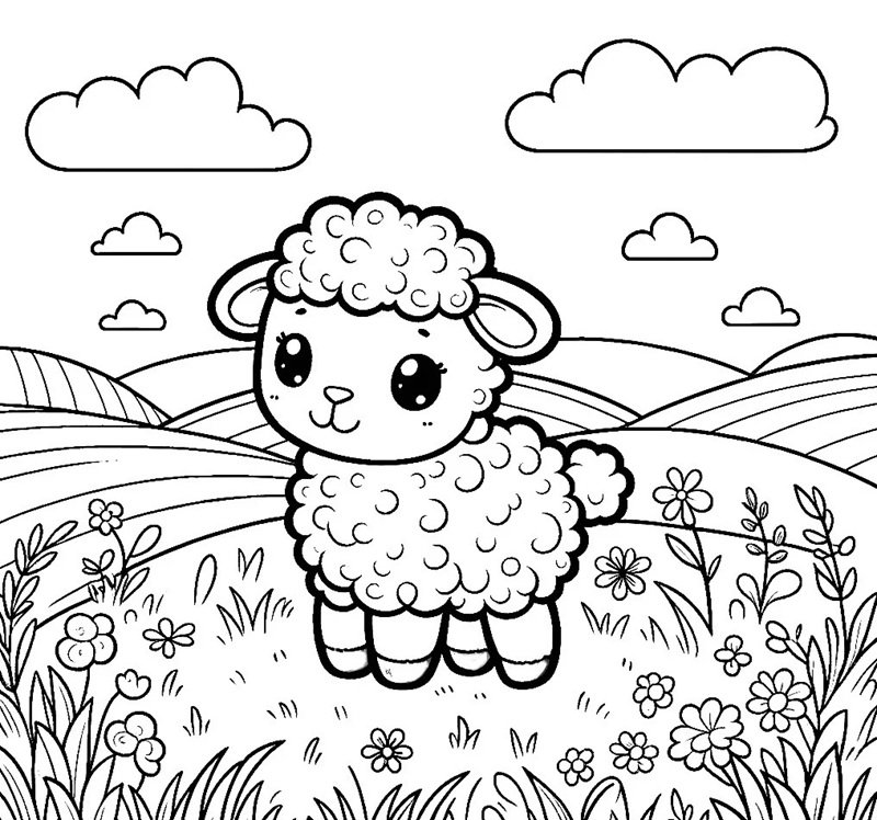 tô màu con cừu 34