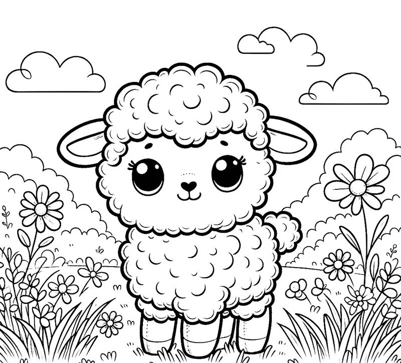 tô màu con cừu 35