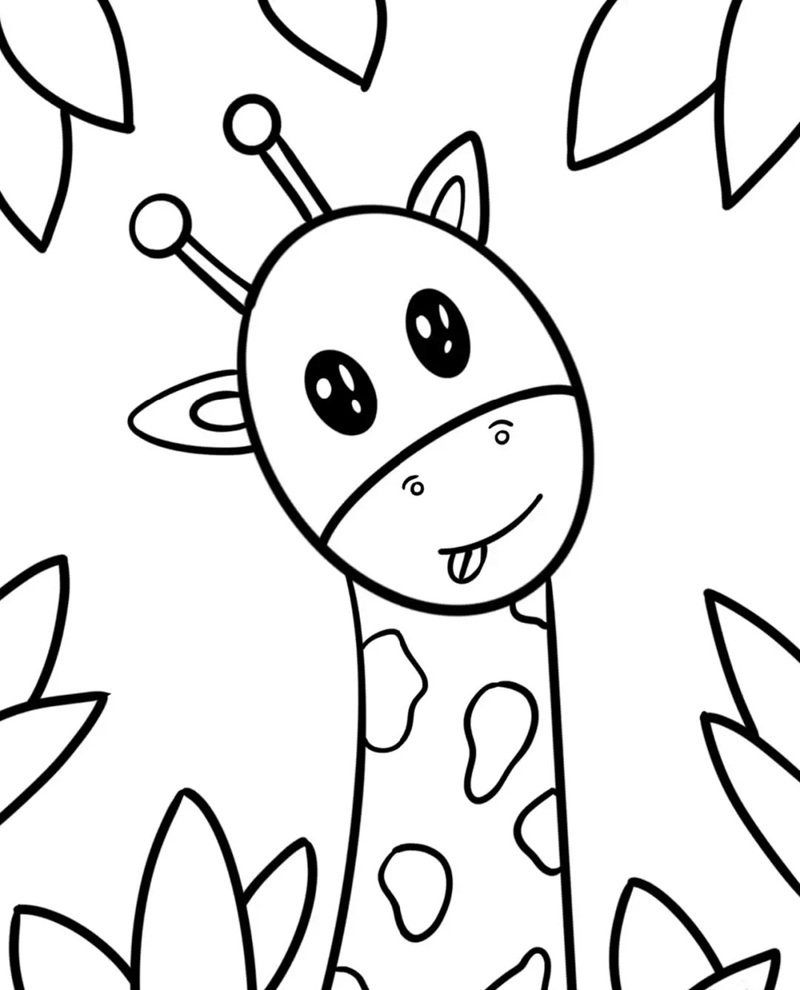 tô màu con hươu cao cổ 1