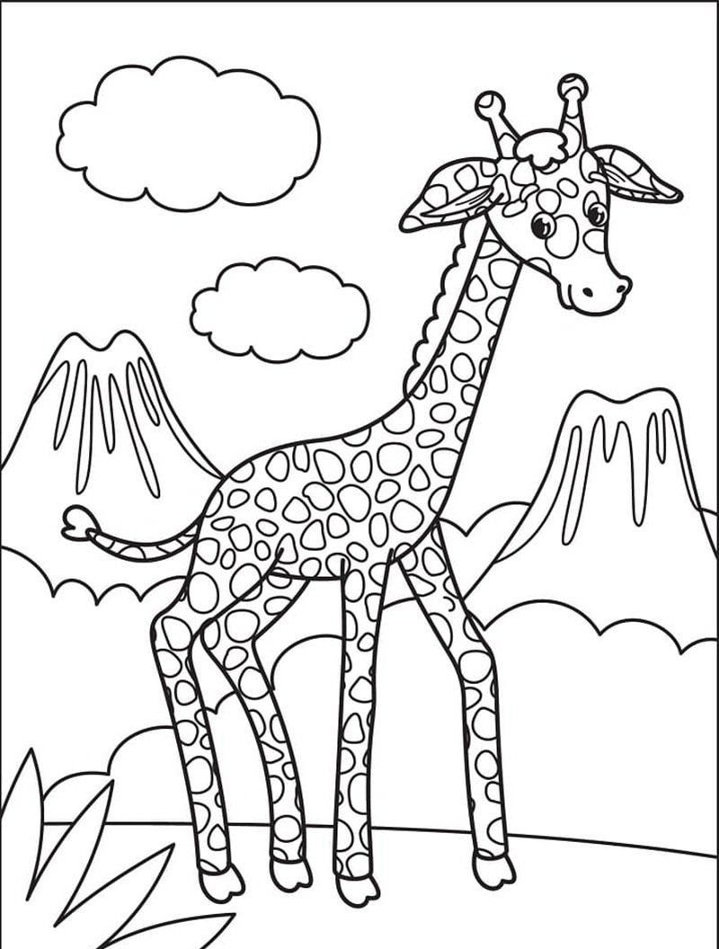 tô màu con hươu cao cổ 14