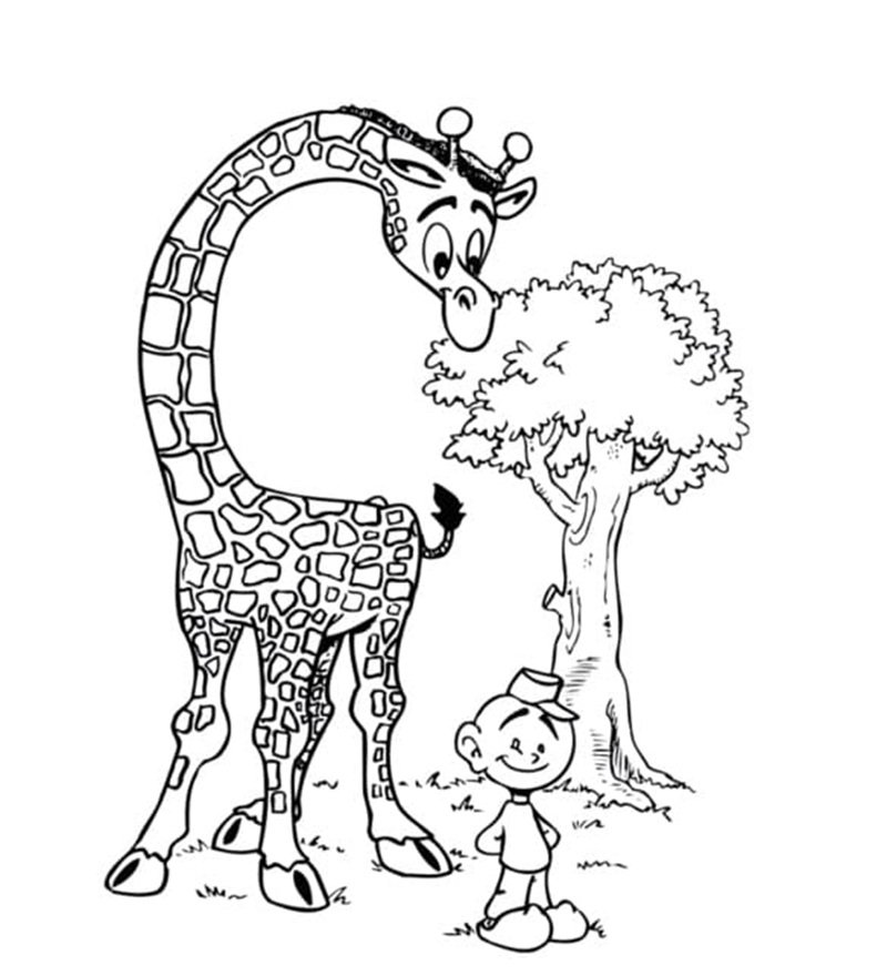 tô màu con hươu cao cổ 16