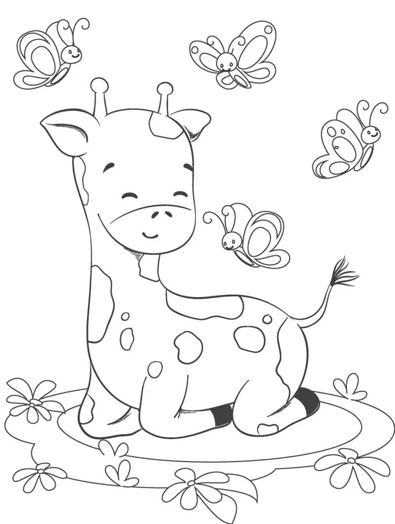 tô màu con hươu cao cổ 20