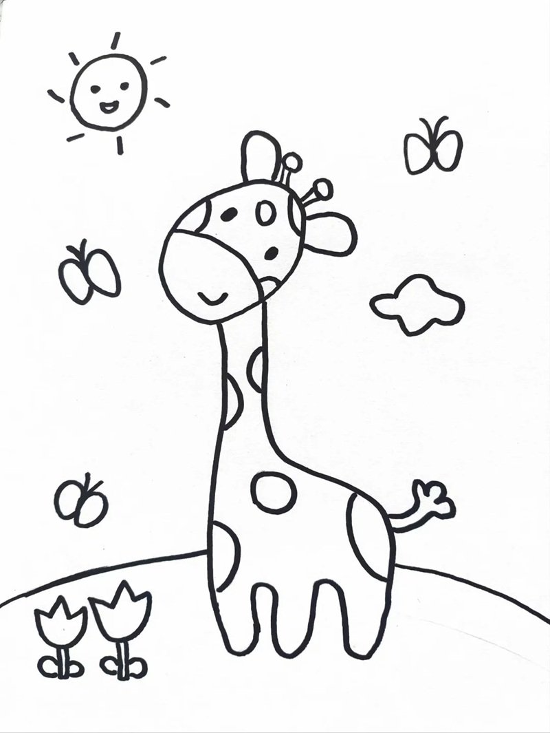 tô màu con hươu cao cổ 21