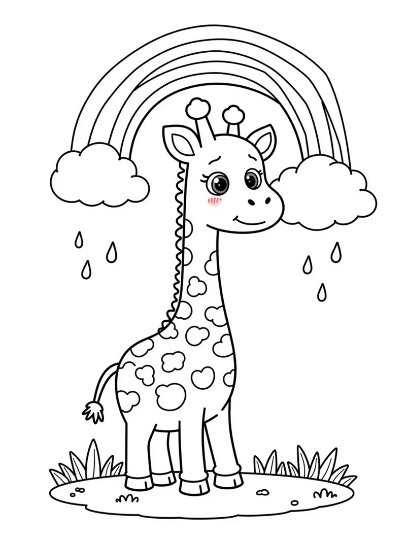 tô màu con hươu cao cổ 24