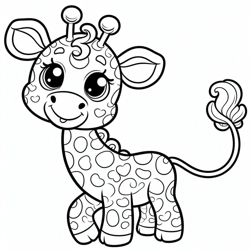 tô màu con hươu cao cổ 27