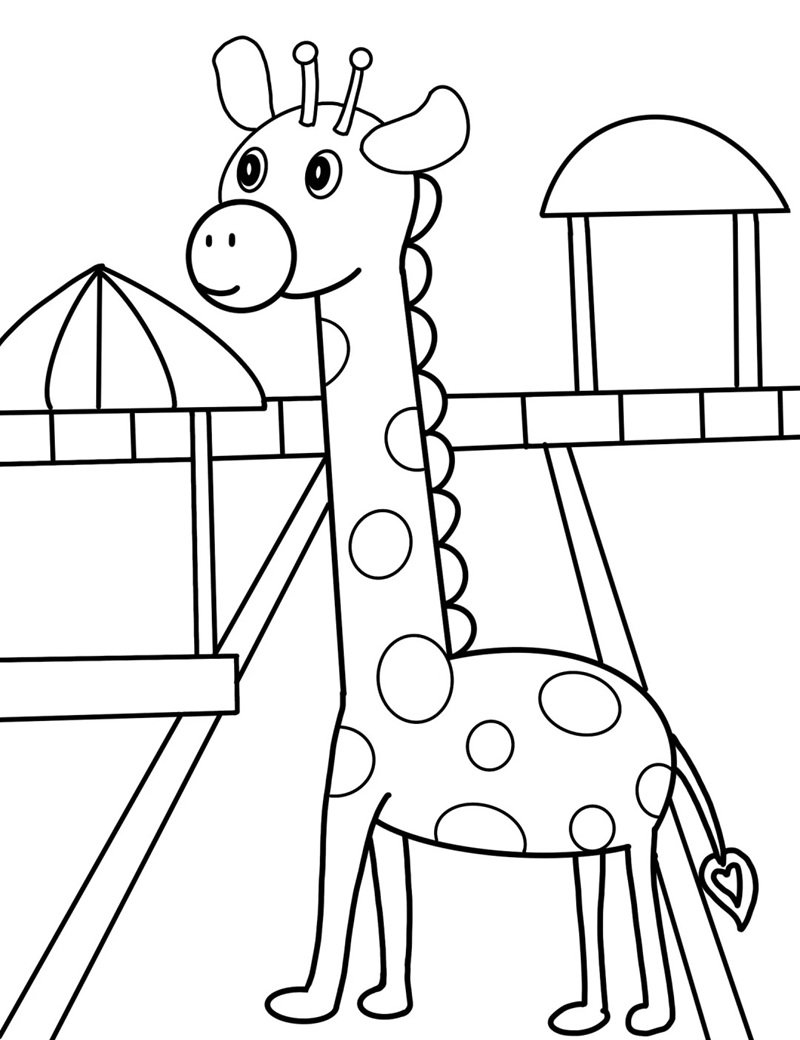 tô màu con hươu cao cổ 30