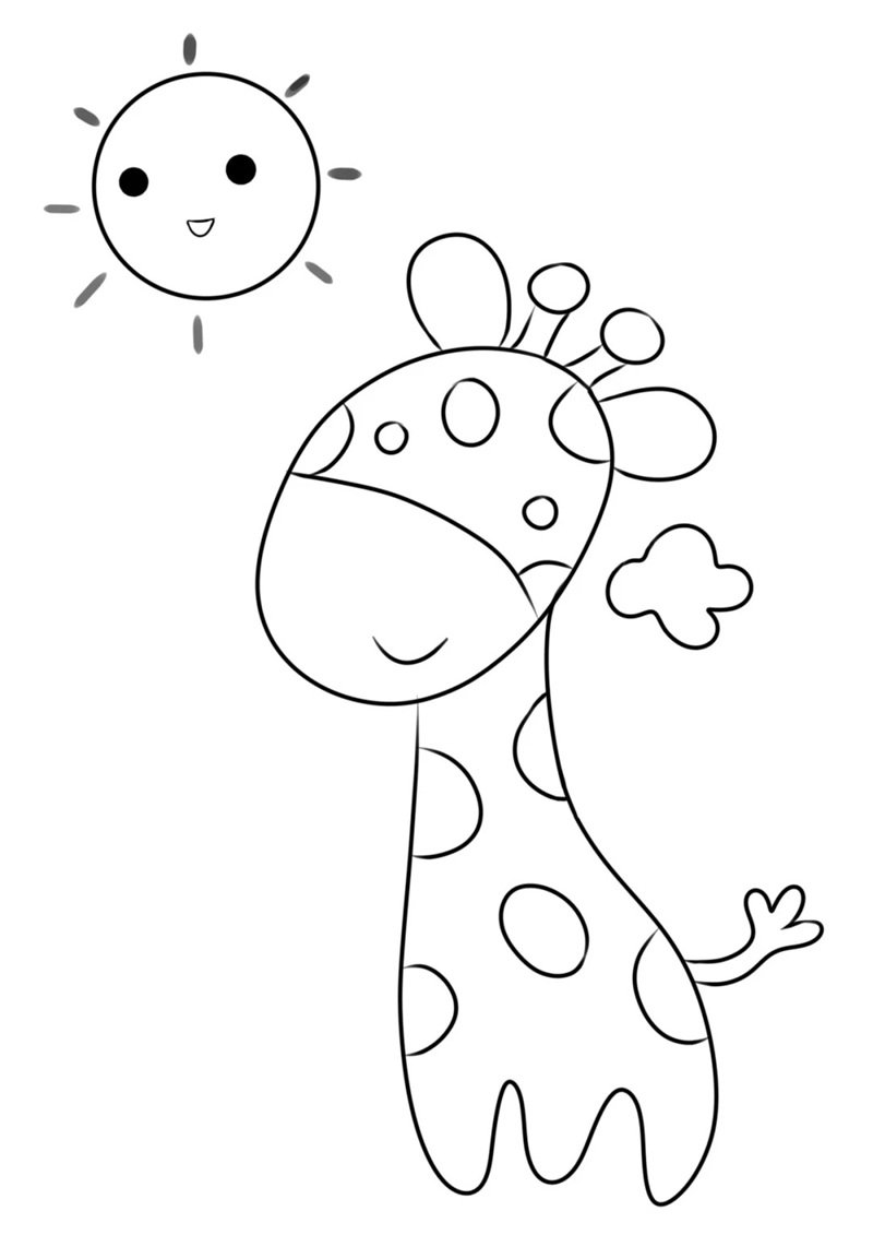 tô màu con hươu cao cổ 32