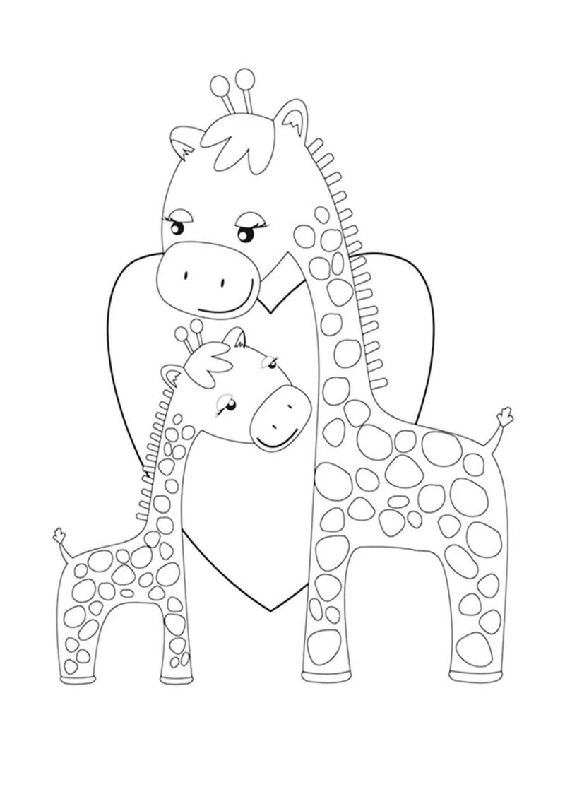 tô màu con hươu cao cổ 35