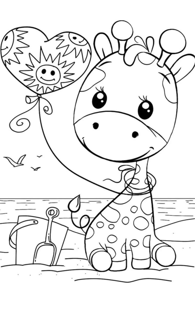 tô màu con hươu cao cổ 36