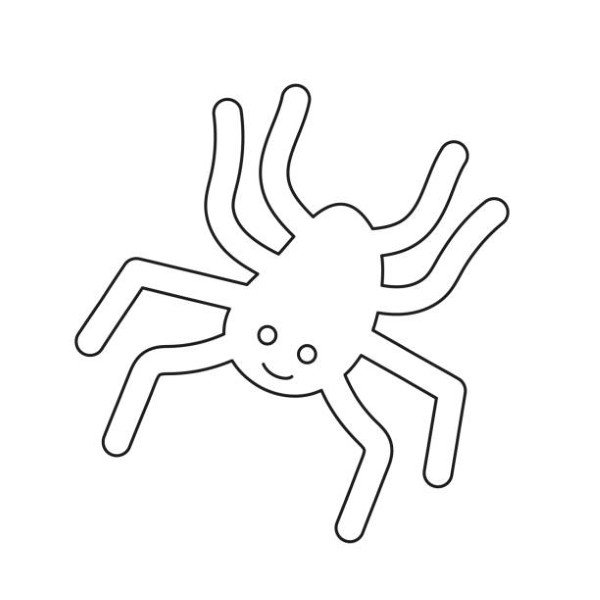 Coloring for kids with a cute spider for babies and newborns
