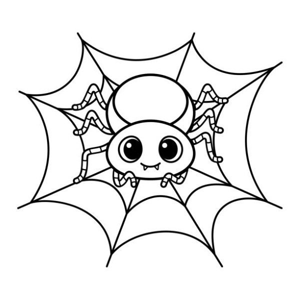 Cute Spider Coloring Page Cartoon Vector Illustration