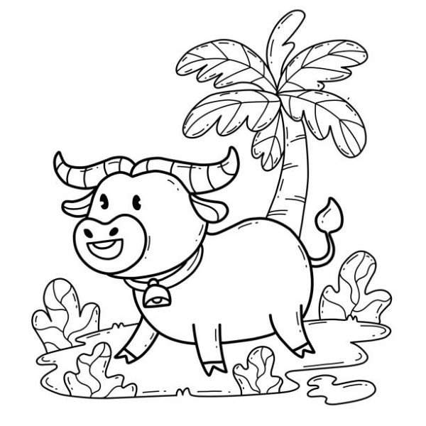 tô màu con trâu 16