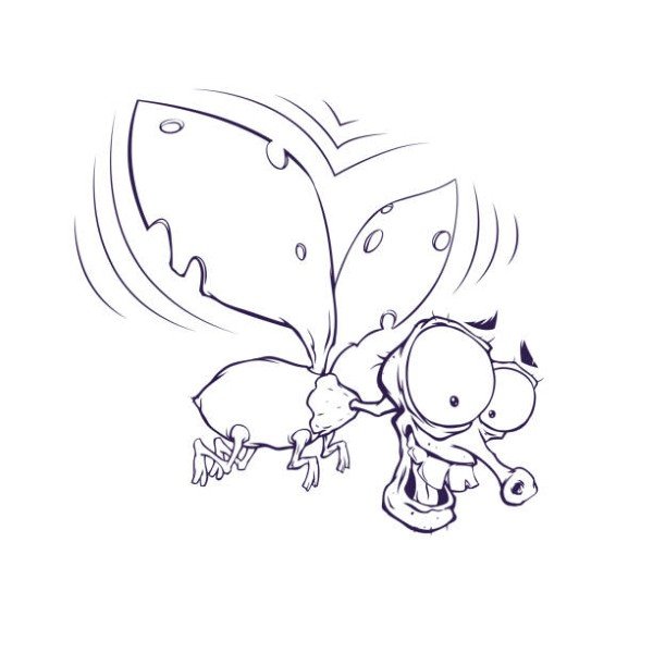 Fly. Cartoon fly insect. Vector illustration, eps 10.