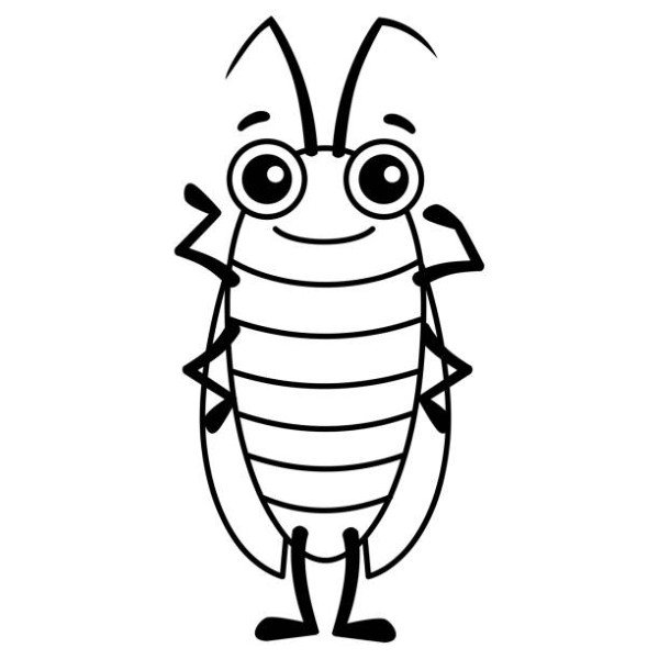 Funny cockroach. Coloring Insect in a cartoon style