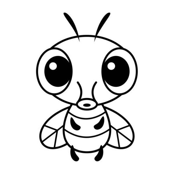 Doodle Fly Insect Coloring Page Cartoon Vector Illustration