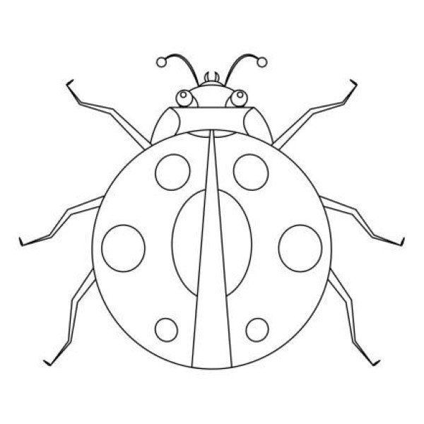 Black and White Ladybug Vector Clipart. Coloring Page of a Ladybug