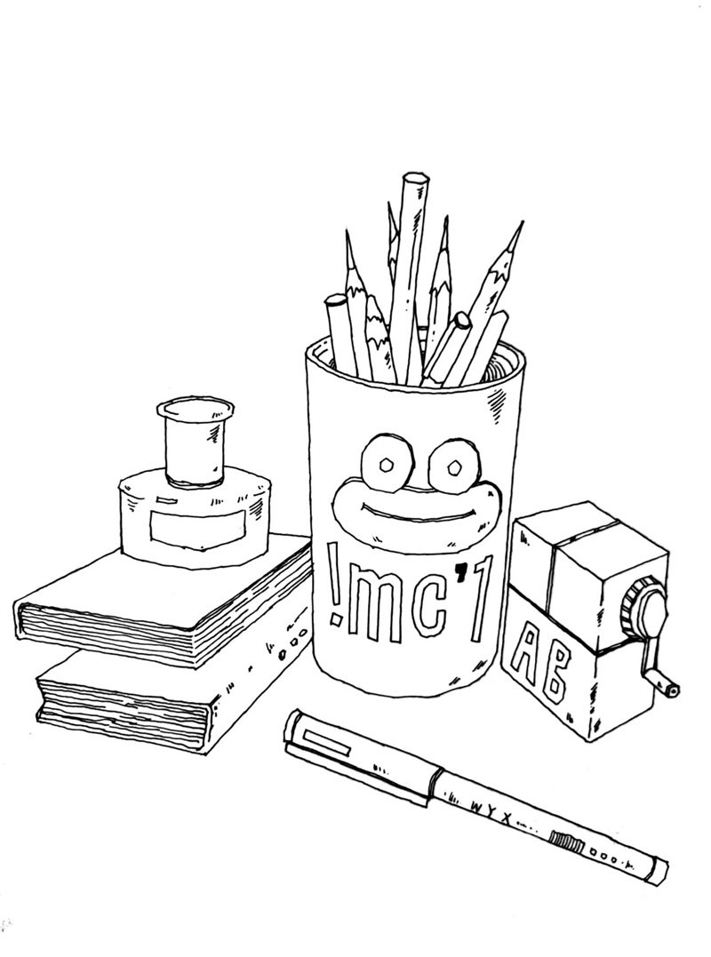 tô màu đồ dùng học tập 1