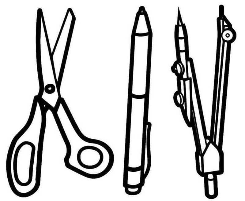 tô màu đồ dùng học tập 15