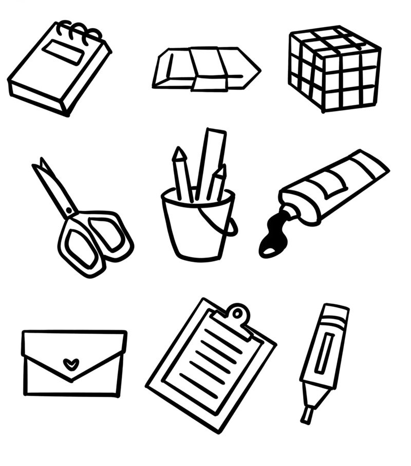 tô màu đồ dùng học tập 30