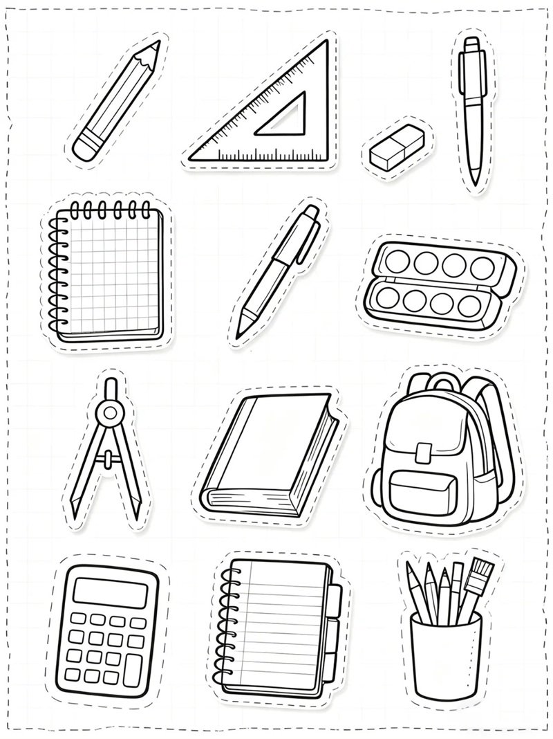 tô màu đồ dùng học tập 34