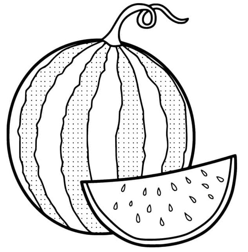 tô màu dưa hấu 12