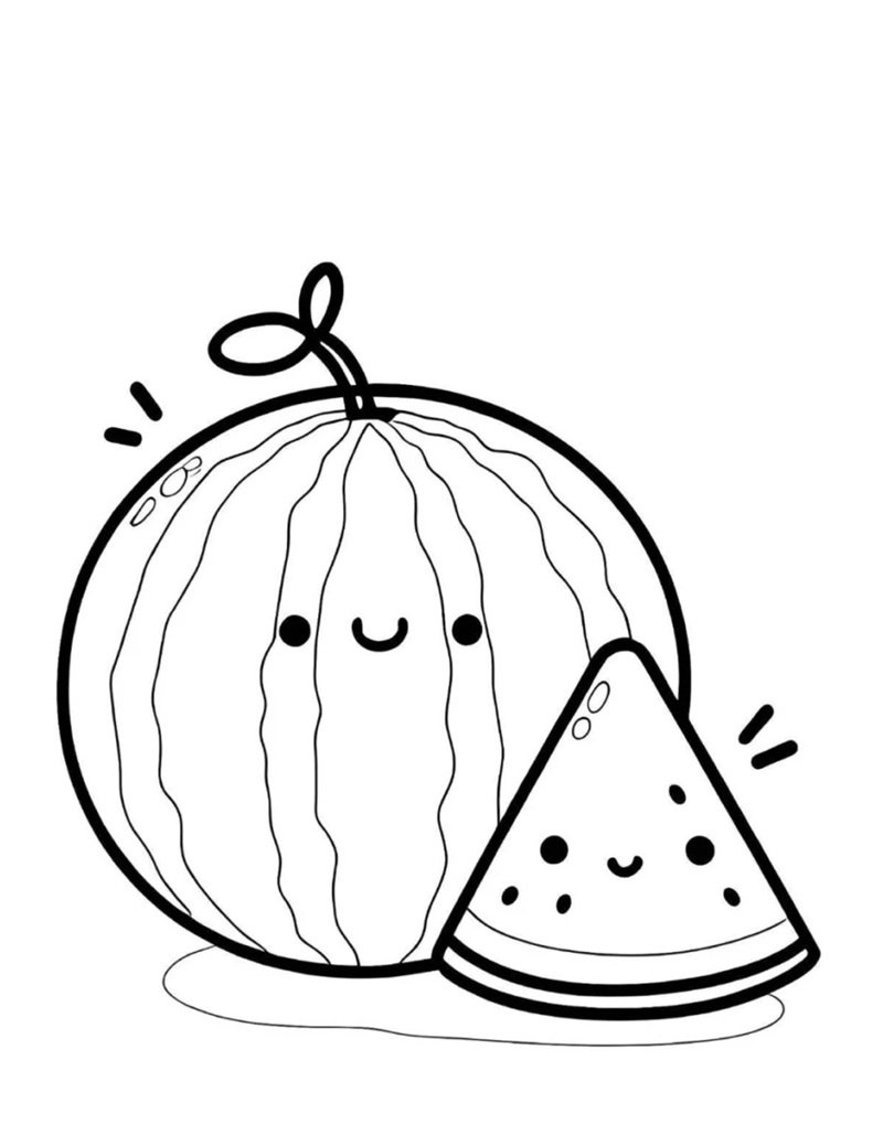 tô màu dưa hấu 23