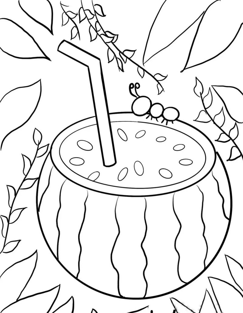 tô màu dưa hấu 24