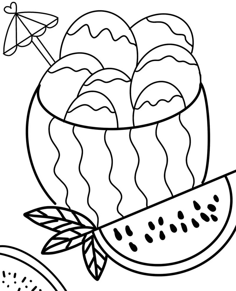 tô màu dưa hấu 25