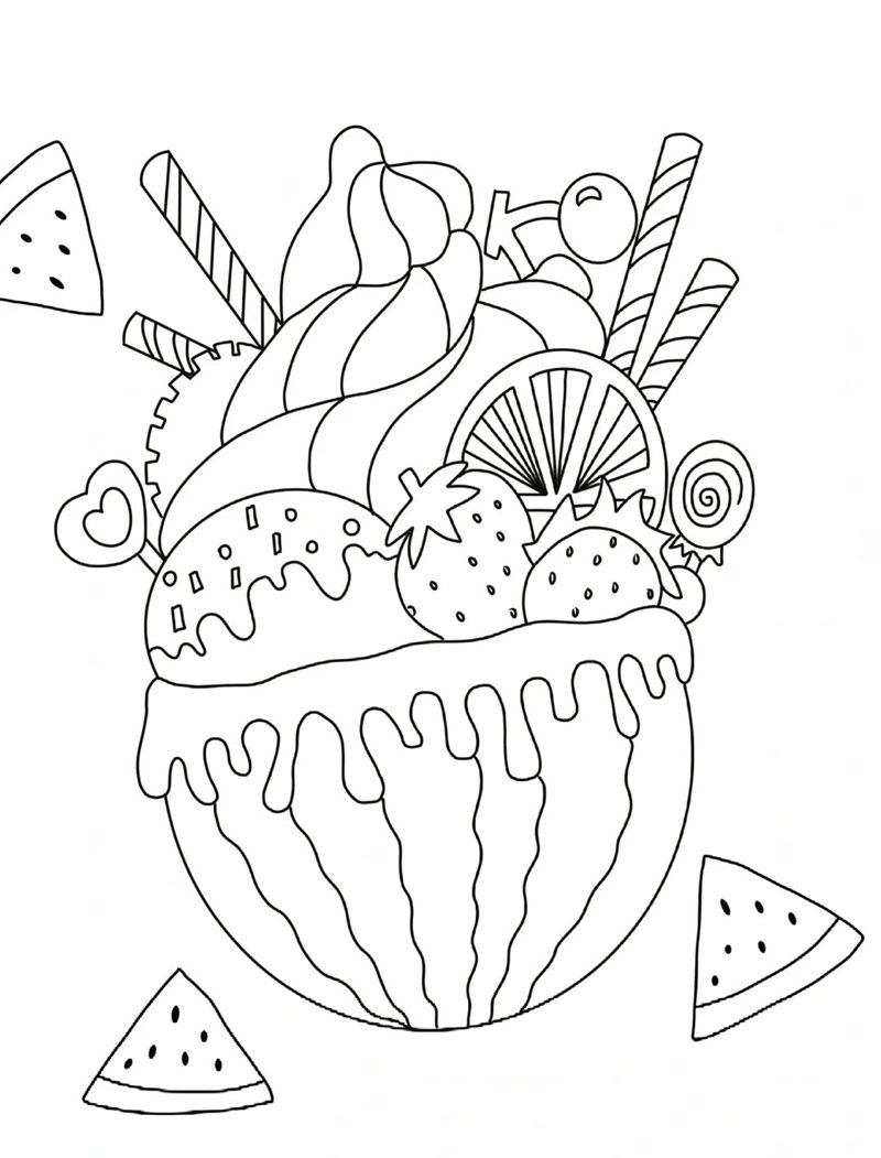 tô màu dưa hấu 27