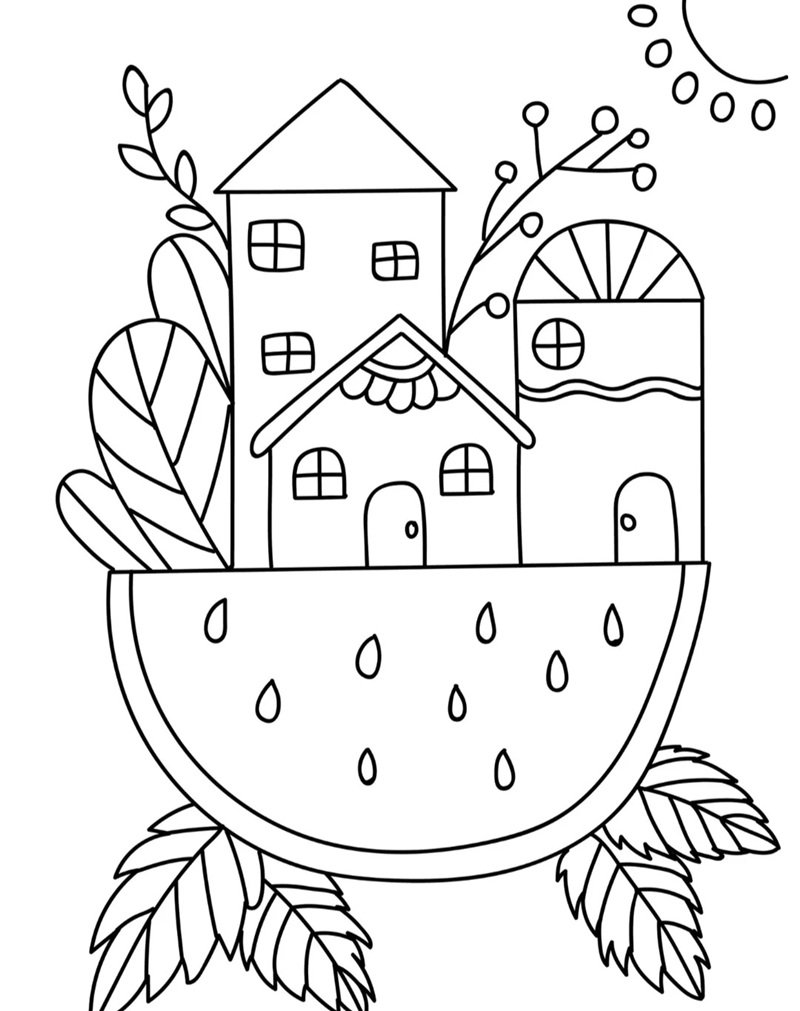 tô màu dưa hấu 37