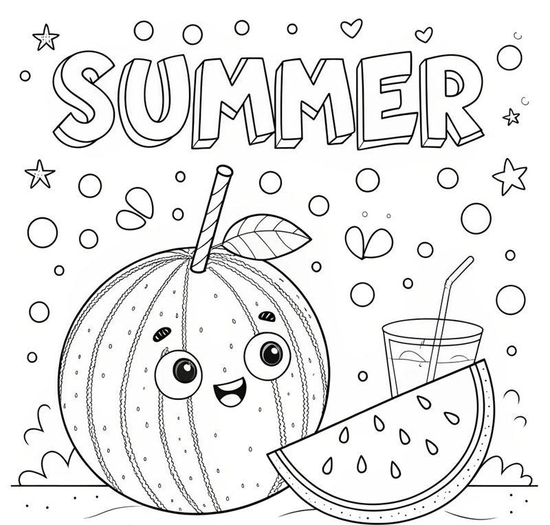 tô màu dưa hấu 39