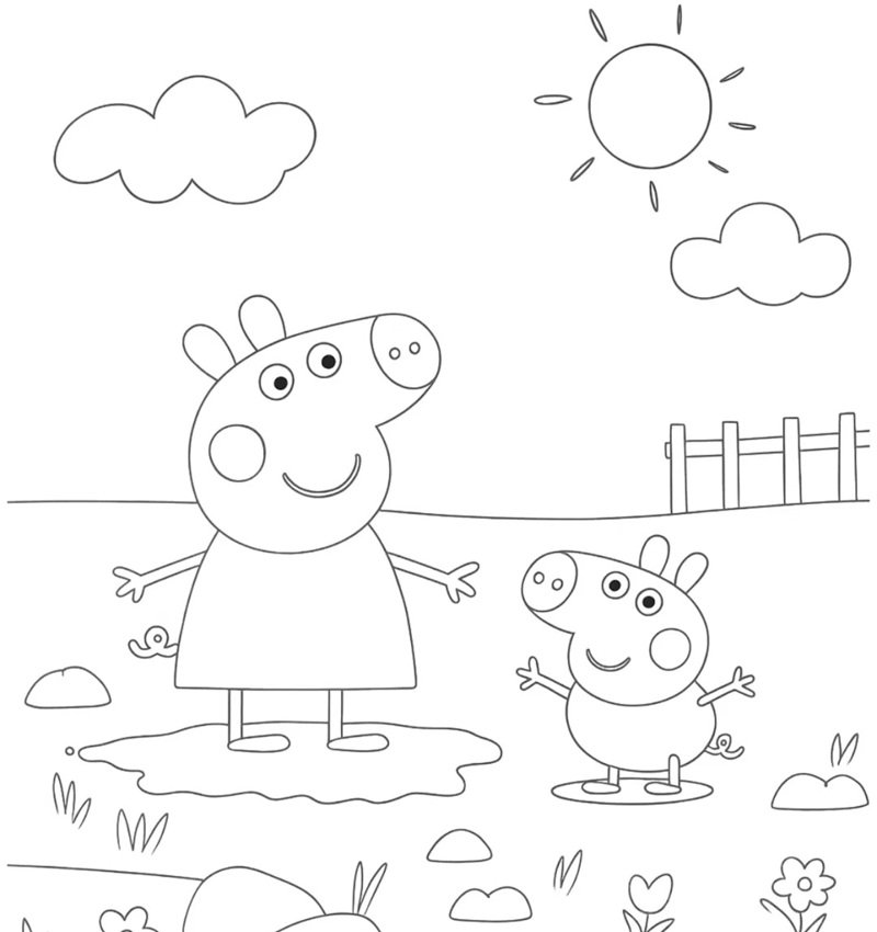 tô màu heo peppa 11